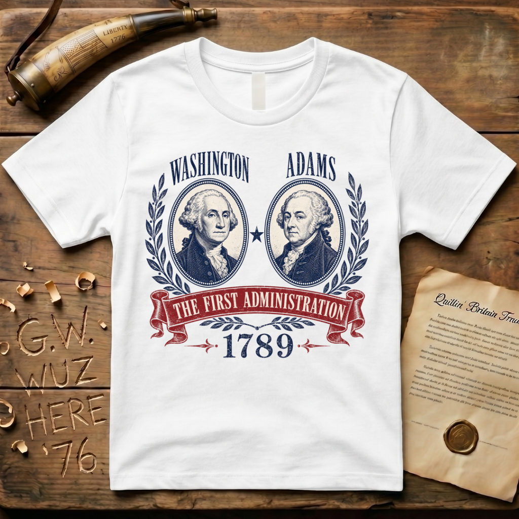 Washington Adams the First Administration 1789 Campaign T-Shirt