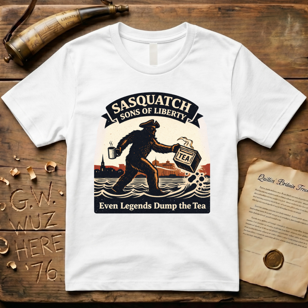 Sasquatch Sons of Liberty, Even Legends Dump the Tea T-Shirt