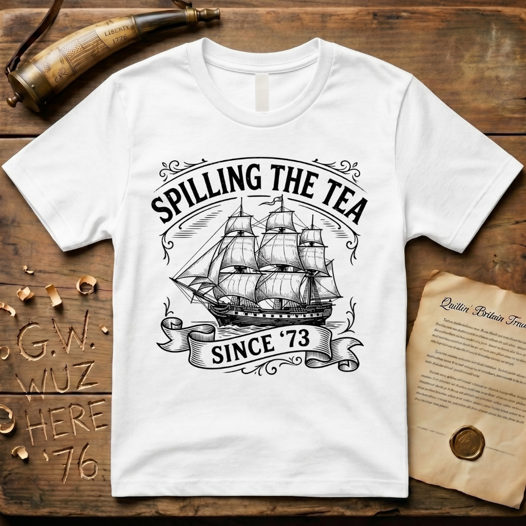 Spilling The Tea Since '73 Classic Black Cargo Ship T-Shirt