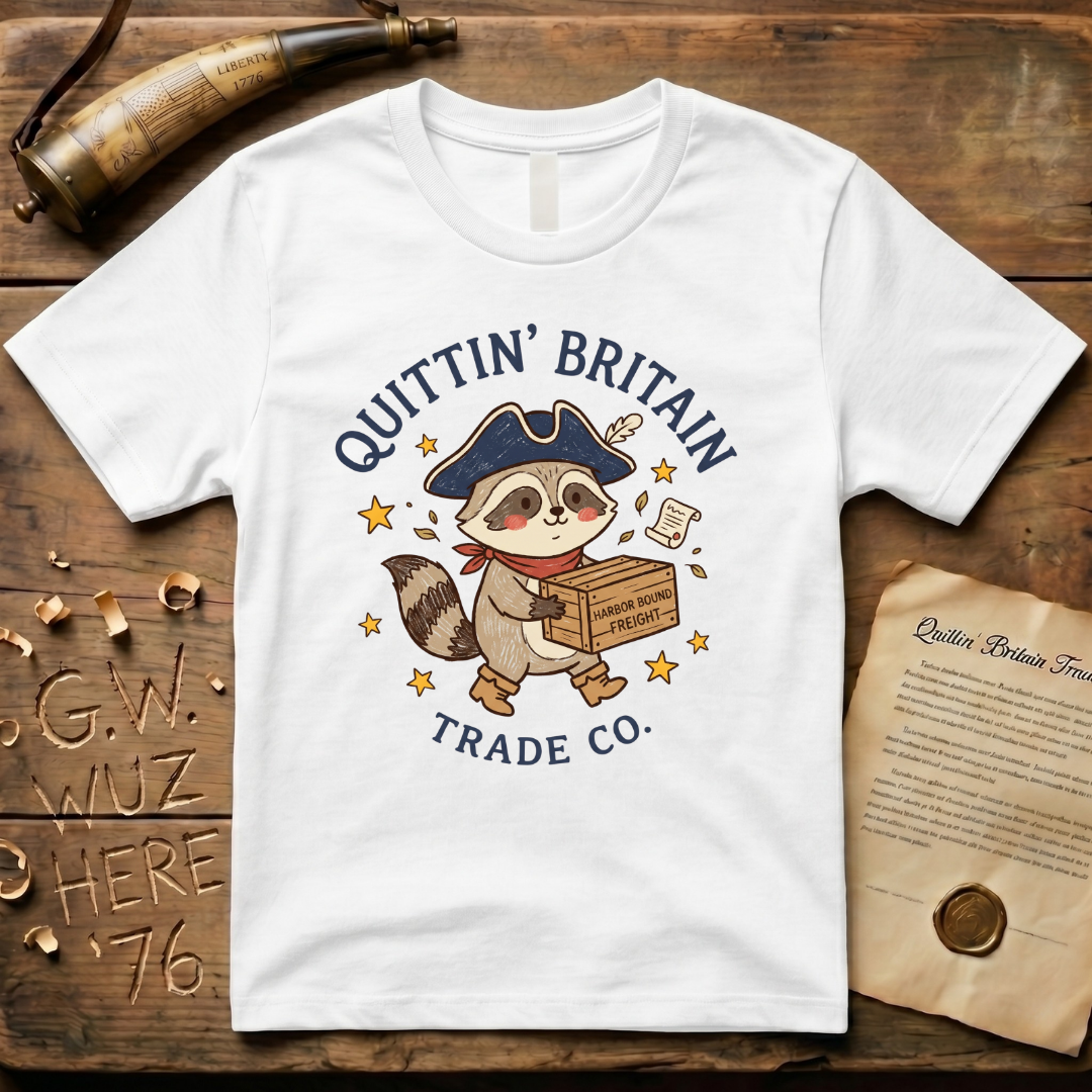 Harbor Bound Freight - Cute Colored Pencil Patriot Racoon T-Shirt