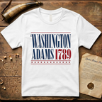Washington - Adams 1789 Vintage Americana Presidential Campaign T-Shirt