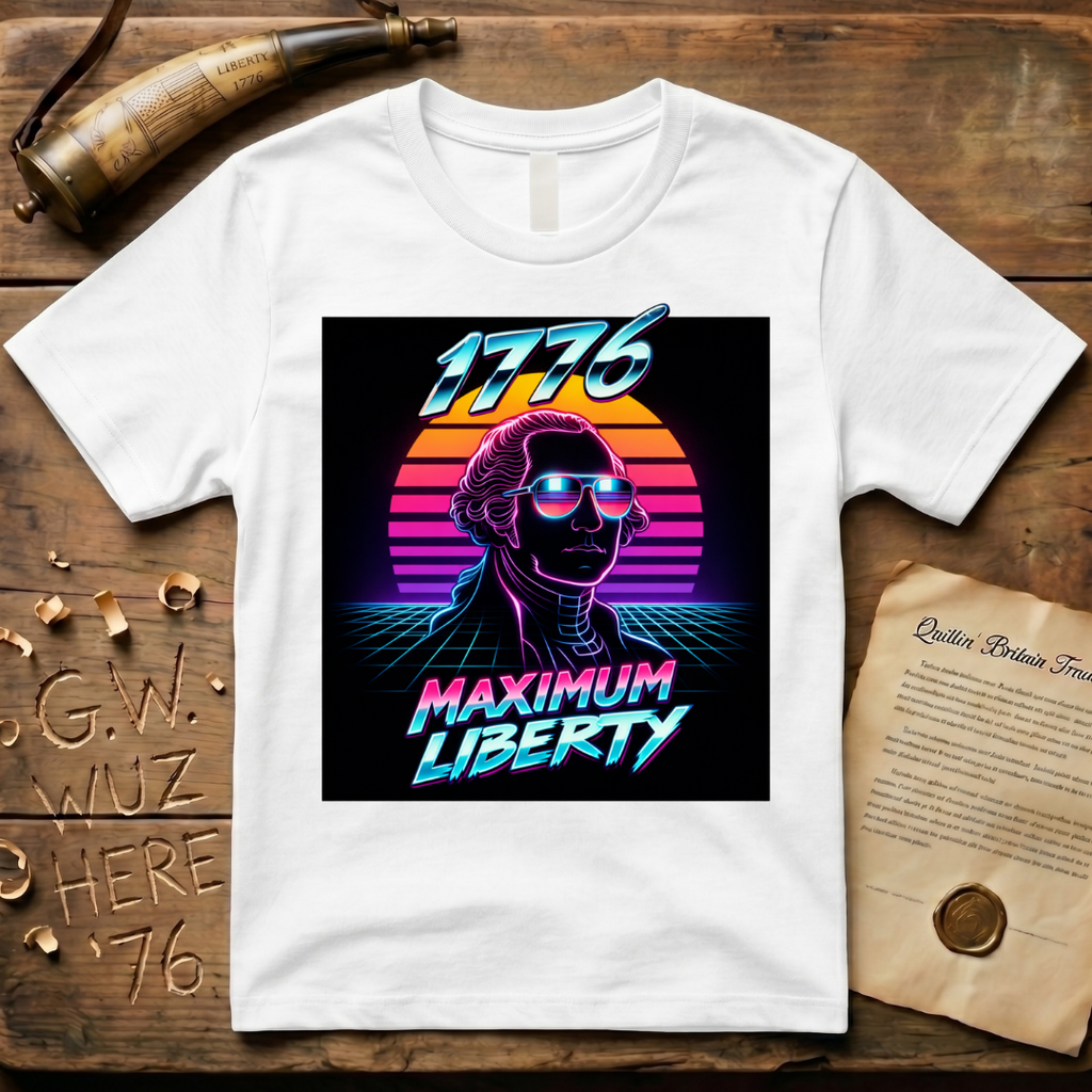 George Washington Maximum Liberty 80's Action Movie T-Shirt