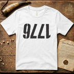Upside Down 1776 Grunge-Style Light T-Shirt