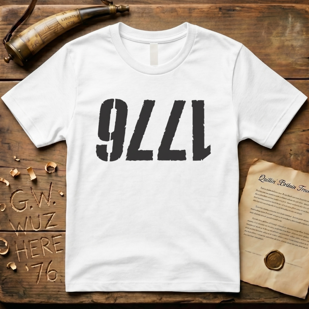 Upside Down 1776 Grunge-Style Light T-Shirt