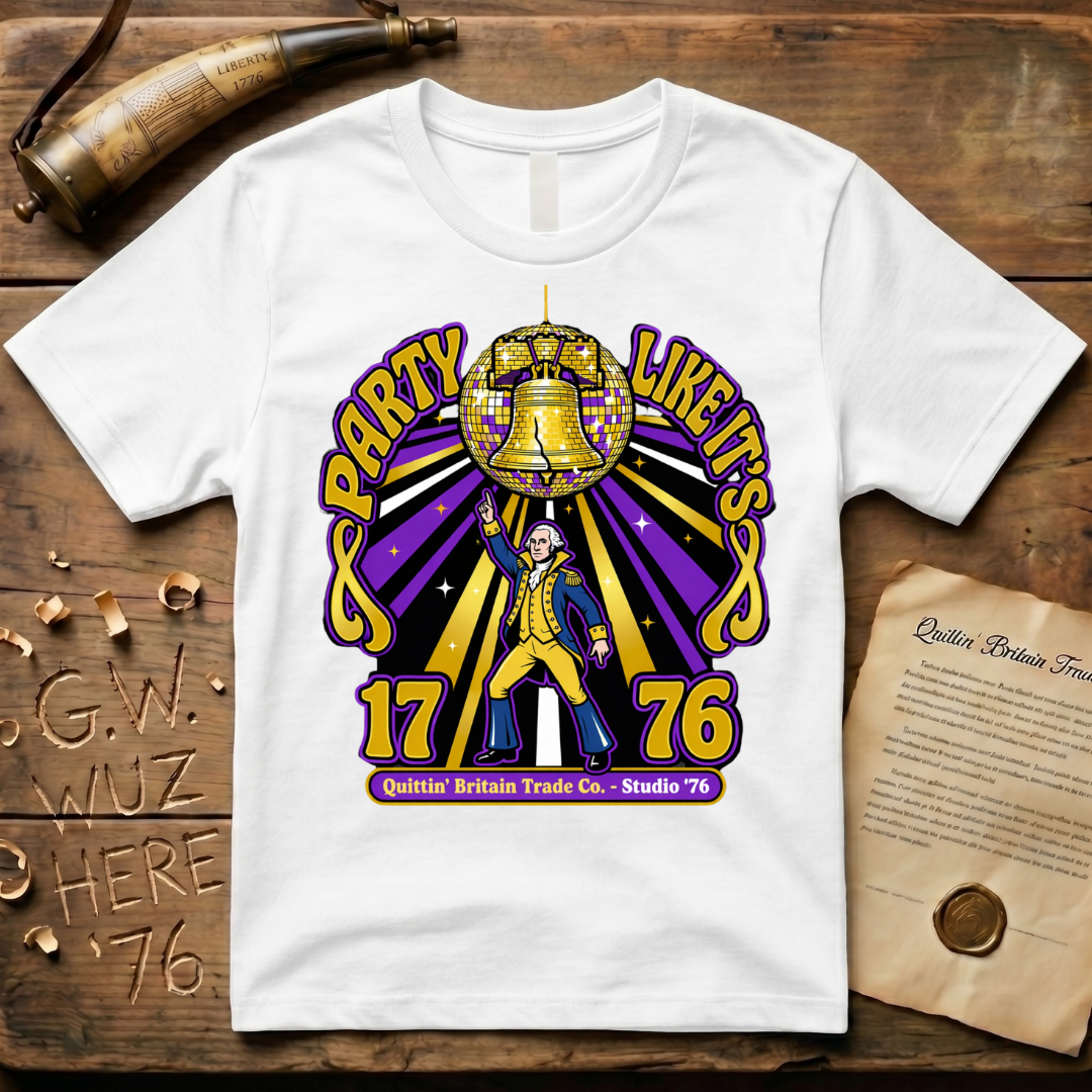 Party Like It's 1776 George Washington 1970's Disco-Style T-Shirt