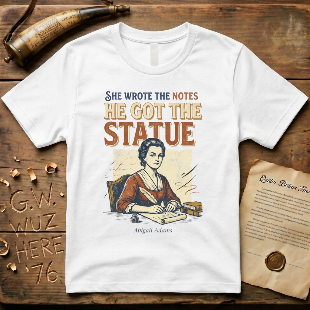 She Wrote the Notes, He Got the Statue - Abigail Adams T-Shirt