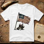 Quittin' Britain Trade Co. QB Flag Over Crown Design T-Shirt