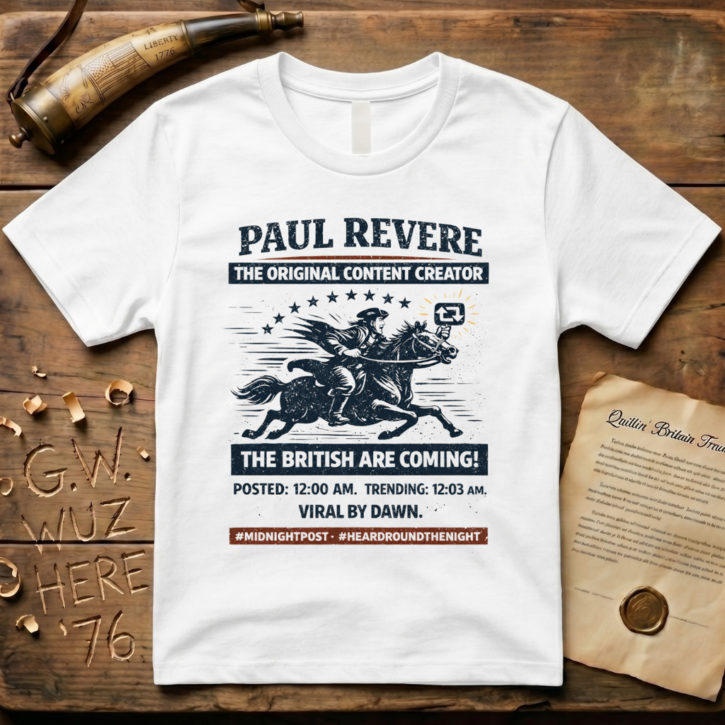 Paul Revere the Original Content Creator, The British Are Coming! T-Shirt