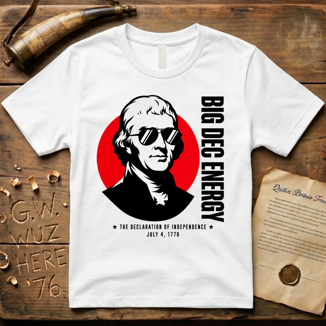 Thomas Jefferson Big DEC Energy 1776 Declaration of Independence Light T-Shirt