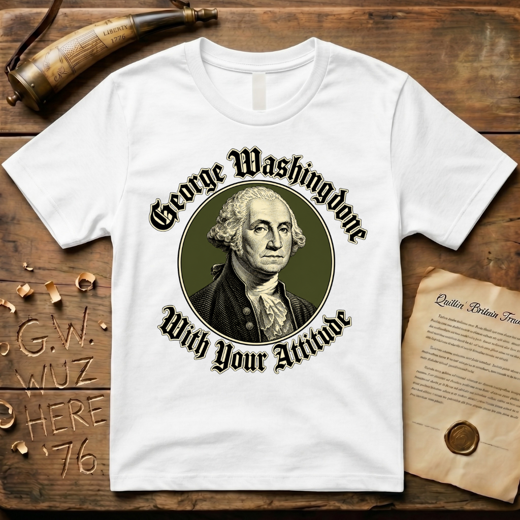 George Washingdone with Your Attitude Badge Design T-Shirt