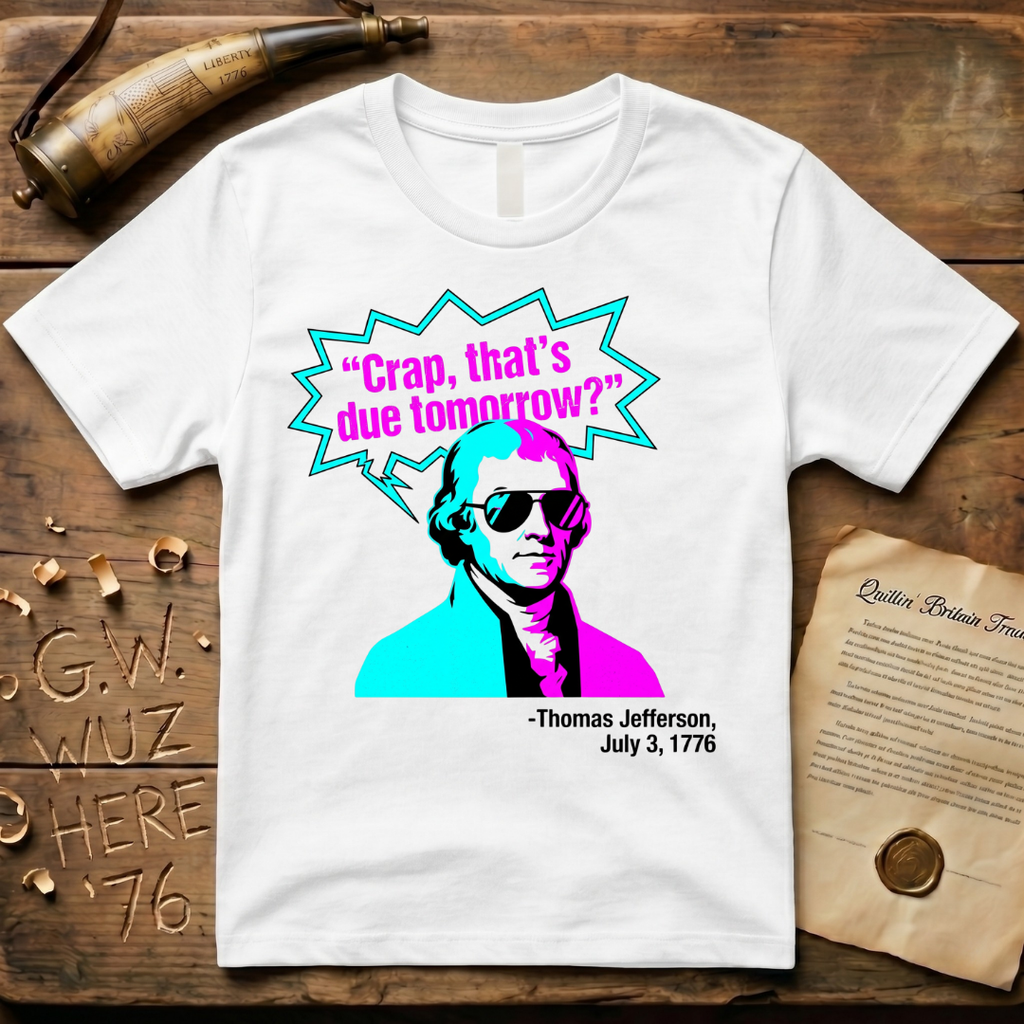 "Crap That's Due Tomorrow?" Thomas Jefferson 80' Style T-Shirt